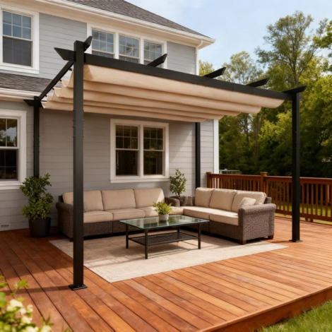 13+Ft.+W+x+9.5+Ft.+D+Aluminum+Pergola+with+Canopy-61070420 (6)